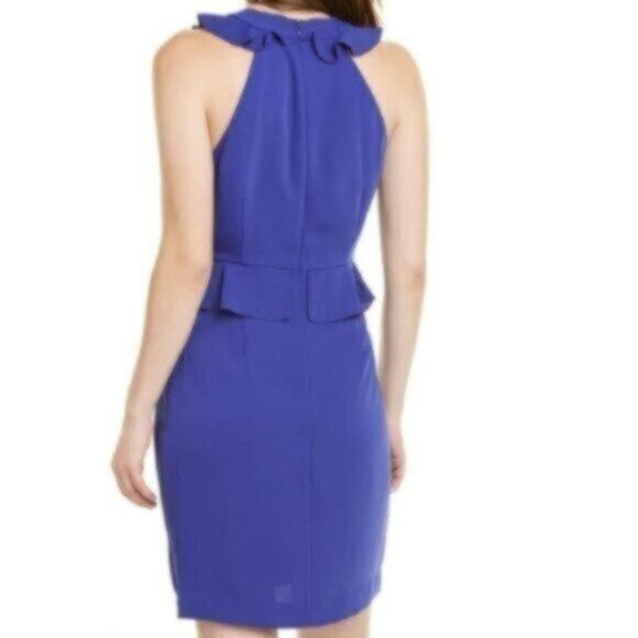 NWT Trina Turk Bluish Purple Ruffle Sleeveless Summer Dress 10 - Picture 2 of 6